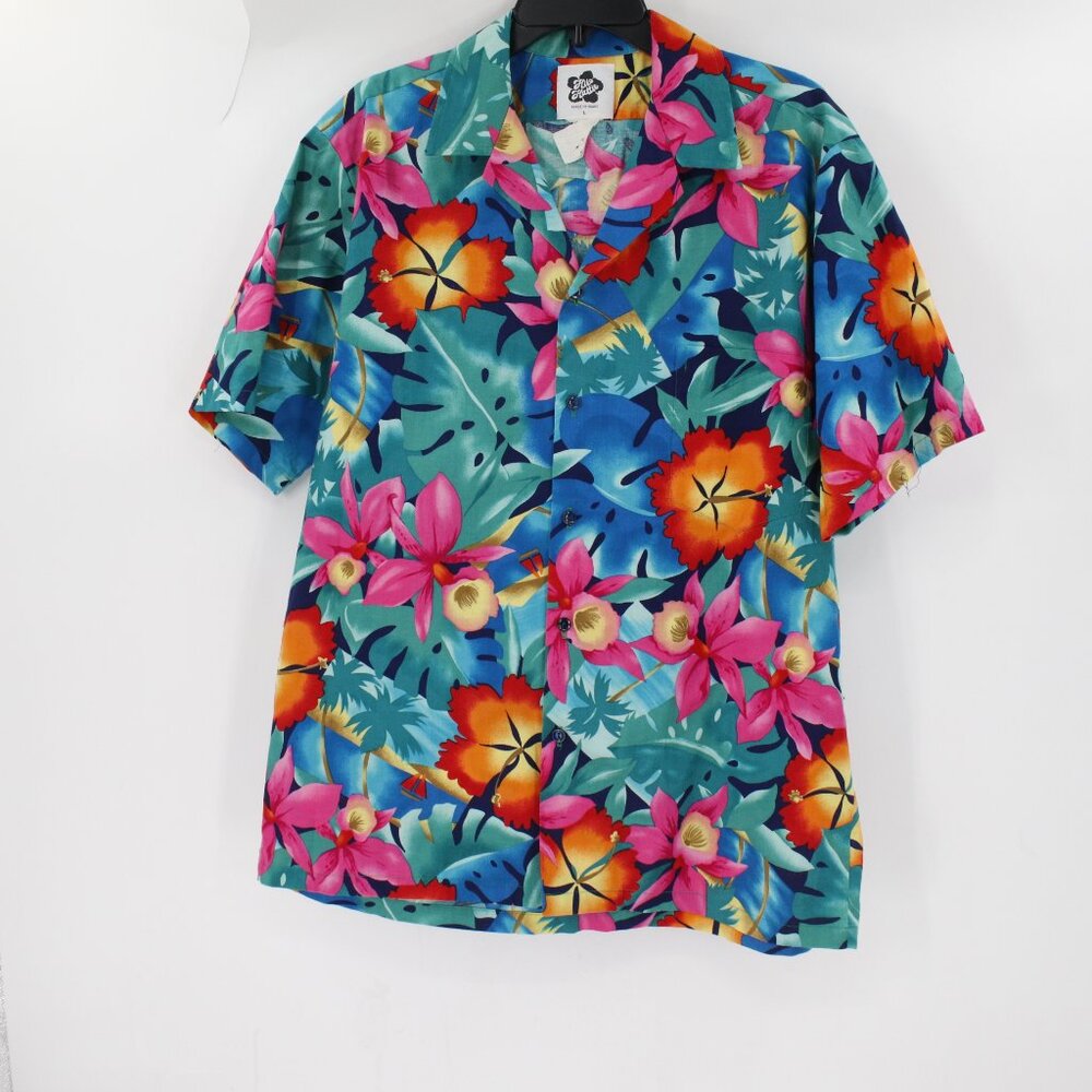Vintage hilo hattie hawaiian shirt mens Large short sleeve button up floral camp